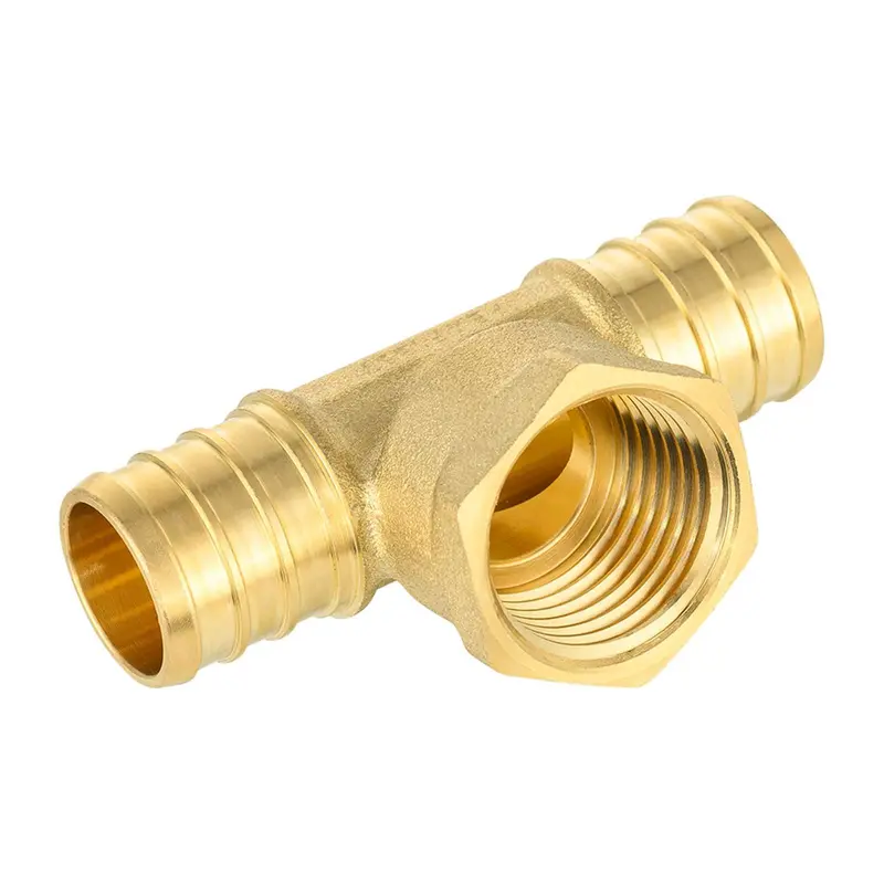 Pex-B Crimp Female Tee – 3/4" Pex X 3/4" Pex X 1/2" Fip – Lead-Free 1