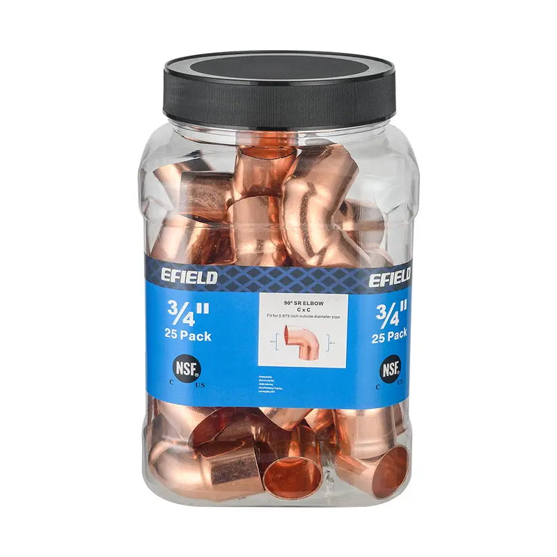 Pro 25-Pack 3/4-Inch Short-Radius Copper 90° Elbow Fittings 1