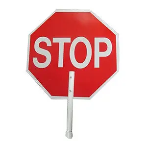 Reflective Stop/Slow Traffic Control Paddle – Lightweight Plastic Design 1