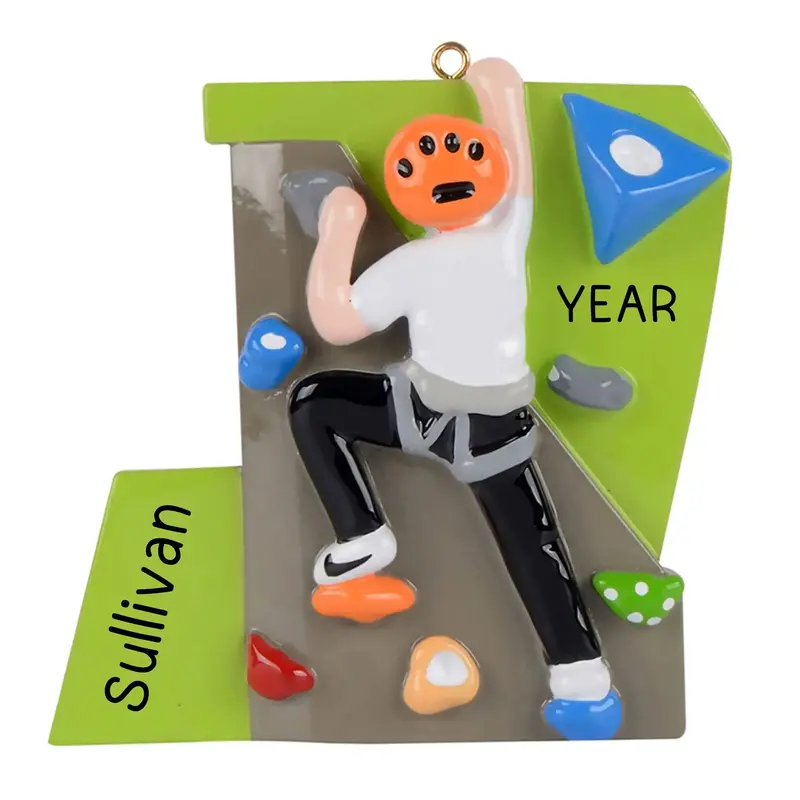 Rock Climber Male Custom Holiday Ornament 1