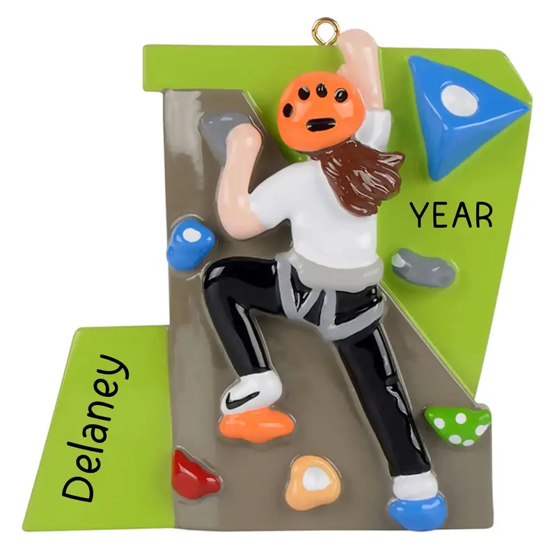 Rock Climbing Female Themed Christmas Ornament 1