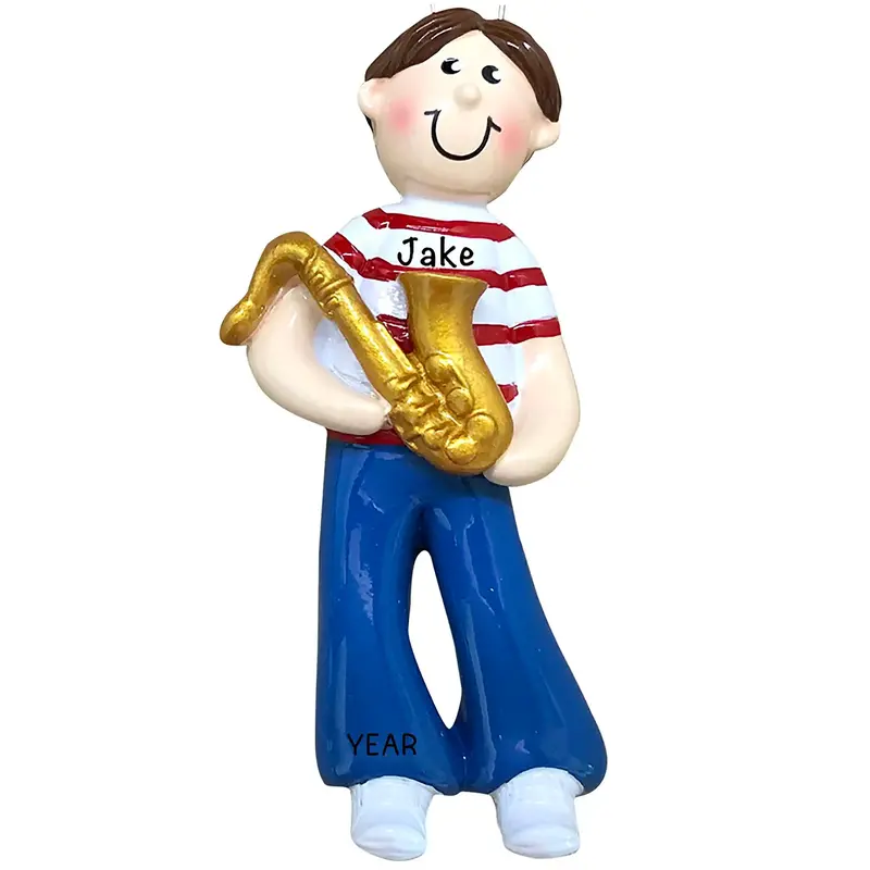 Saxophone Player Christmas Ornament - Custom Jazz-Themed Ornament 1