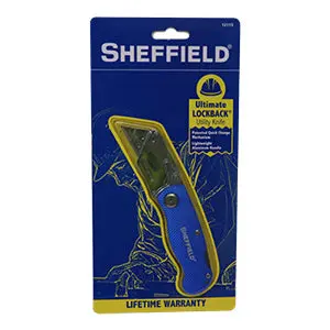 Sheffield One-Hand Opening Lock-Back Utility Knife — Blue Handle 1