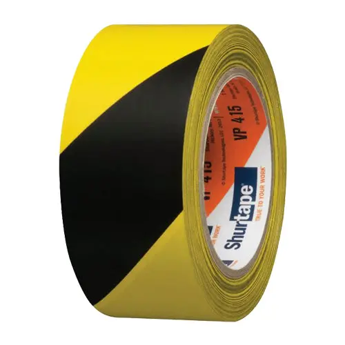 Shurtape Vp 415 Hazard Warning Tape – Black And Yellow Stripe, 2-Inch × 100-Foot 1