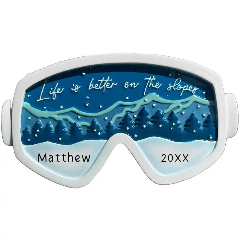 Ski Goggles Personalized Ornament For Winter Sports Enthusiasts 1