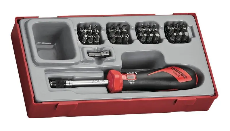 Teng Tools 1/4" Drive Torque Screwdriver Kit – 38-Piece, Adjustable 1–5 Nm Range 1