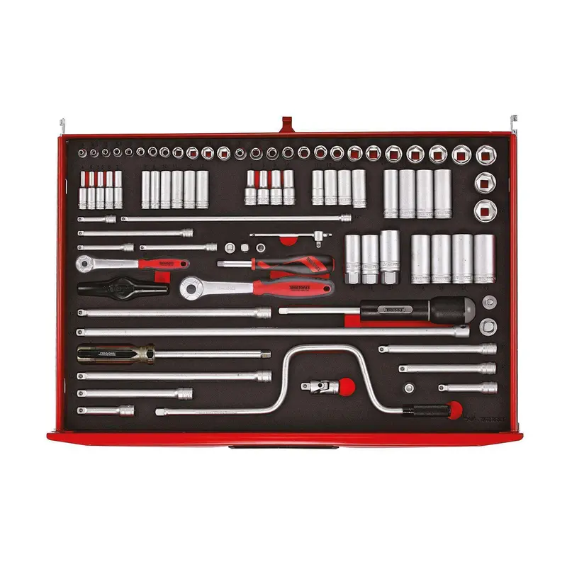 Teng Tools 86-Piece Dual-Drive (1/4" & 3/8") 6-Point Socket Kit: Regular, Shallow, And Deep Sizes – Ttesk86 1