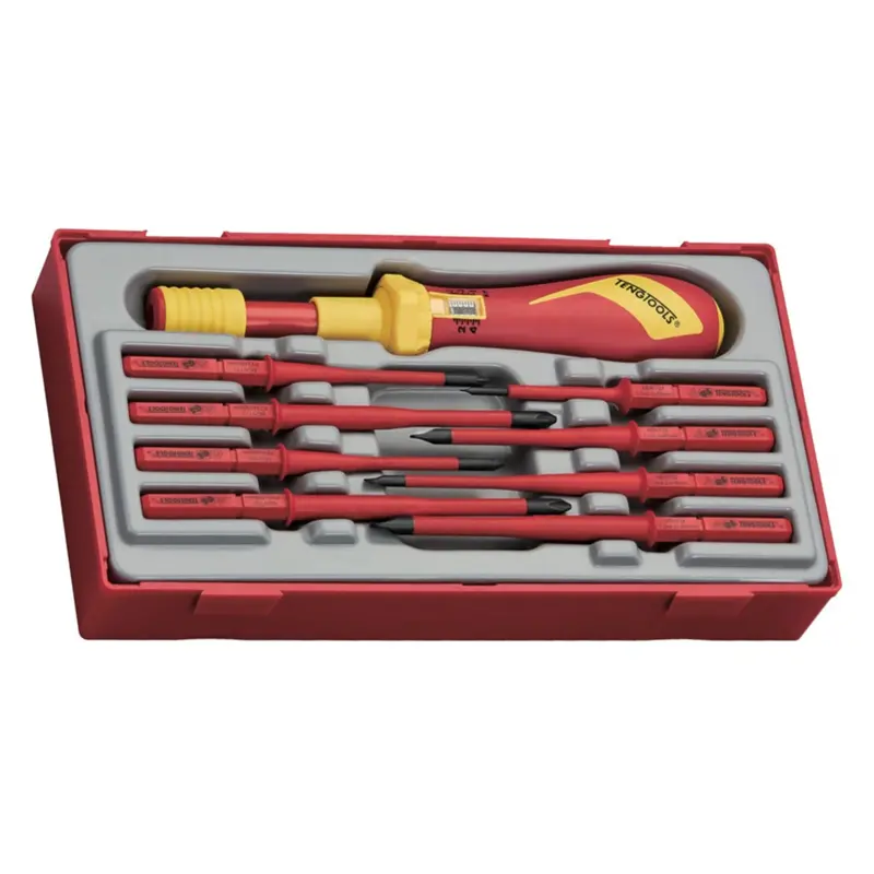 Teng Tools 9-Piece 1000V Torque Screwdriver Set With Slotted, Ph & Pz Blades 1