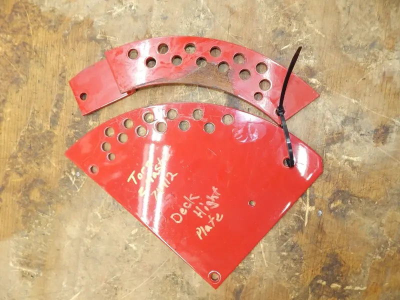 Toro Z Master Z400 (Model 74412) Used Deck Height Adjustment Plates 1