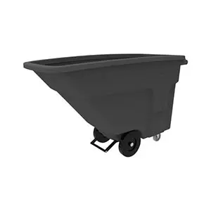 Toter Heavy-Duty Tilt Truck – 1 Cubic Yard Capacity, 825 Lb Load Rating, Gray 1