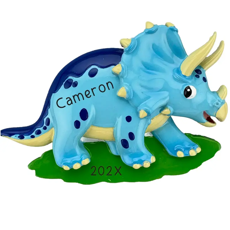 Triceratops Dinosaur Ornament – Custom Prehistoric Holiday Decor 1