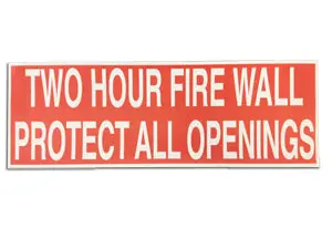 Two-Hour Fire-Rated Wall Warning Label Pack – 50 Count 1