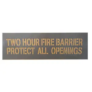 Two-Hour Firewall Identification Stencil – 3-Inch Size 1