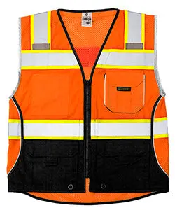 Ultra-Cool Orange Safety Vest With Black Bottom – Large 1