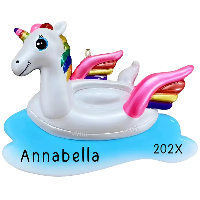 Unicorn Inflatable Float Personalized Ornament 1