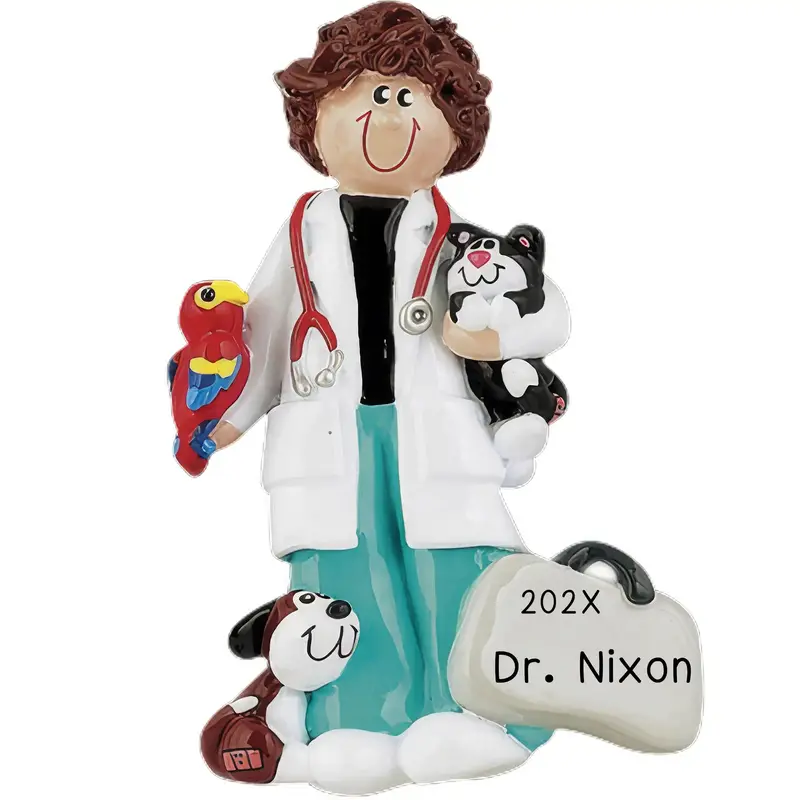 Veterinarian Female Christmas Ornament - Custom Animal Care Ornament 1