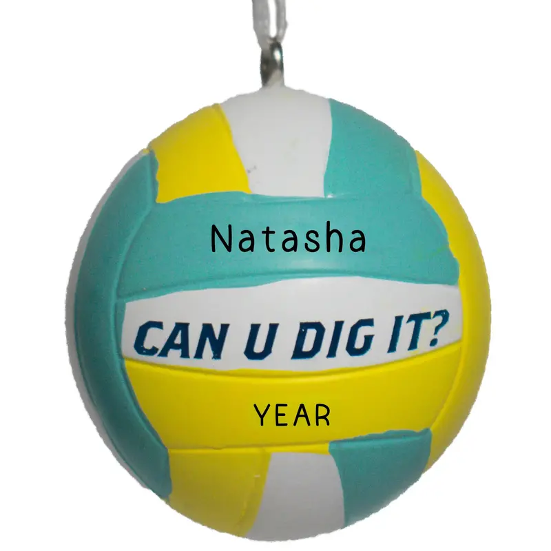 Volleyball-Shaped 3D Holiday Ornament 1