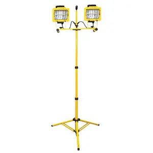Voltec 1000W Dual-Head Halogen Tripod Work Light – Heavy-Duty Construction 1