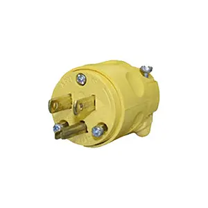 Voltec Yellow Male Plug Receptacle – Replacement Connector For Extension Cords 1