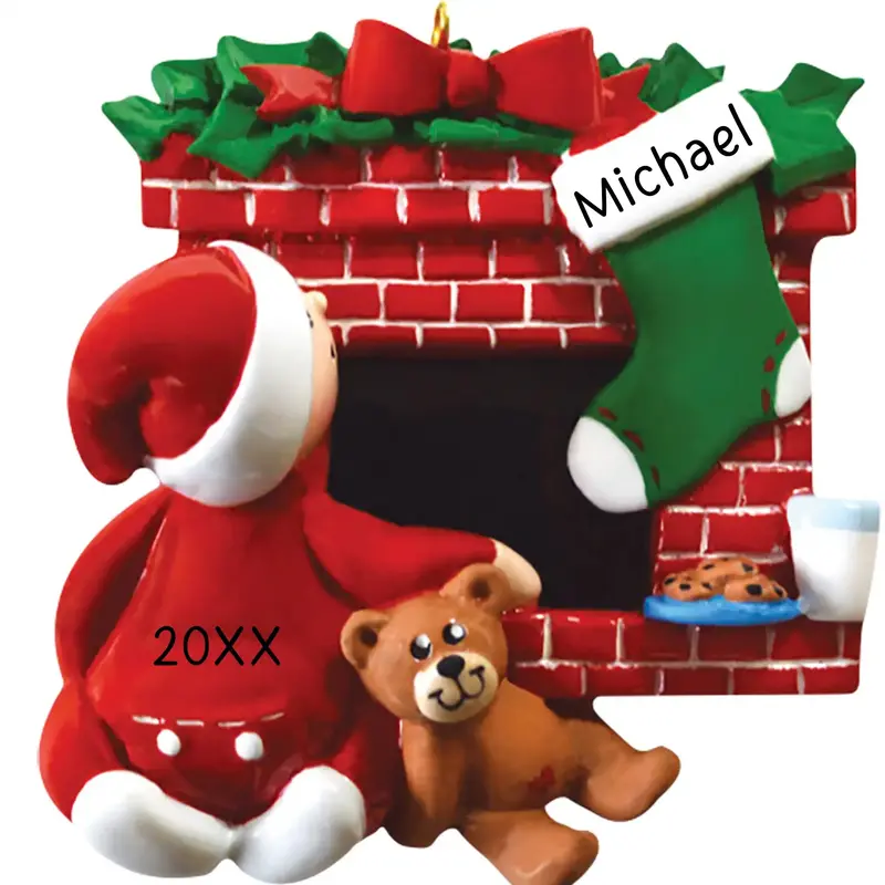 ‘Waiting For Santa’ Personalized Holiday Ornament 1