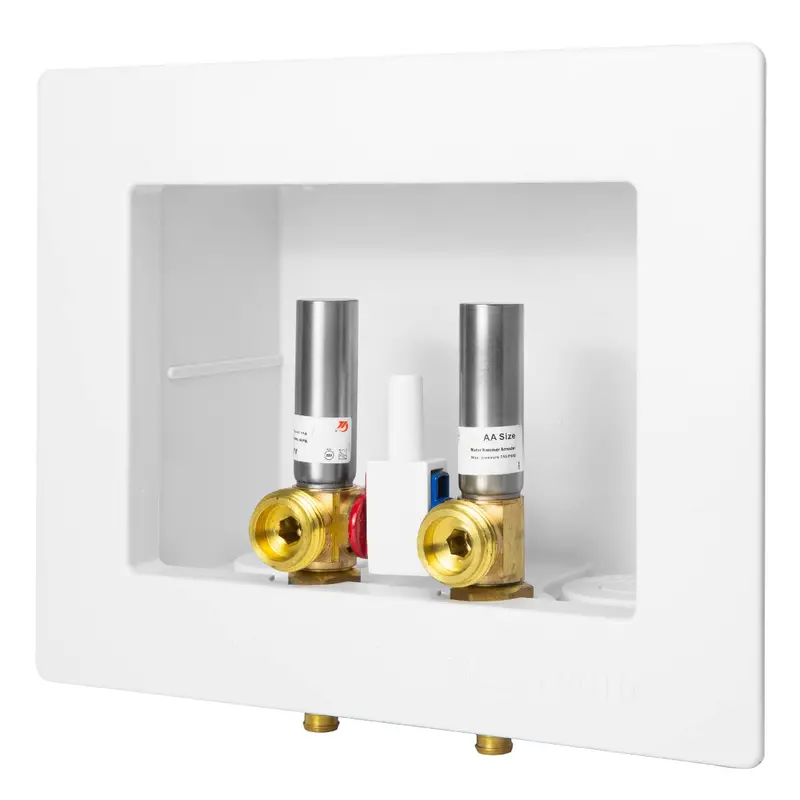 Washing Machine Outlet Box: 1/2-Inch Pex Expansion (F1960) Inlet With Single-Handle Control Valve And Stainless Steel Hammer Arrestor 1