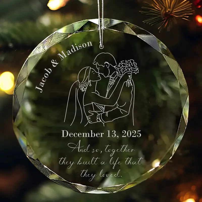 Wedding Silhouette Ornament – Custom Couple Keepsake 1