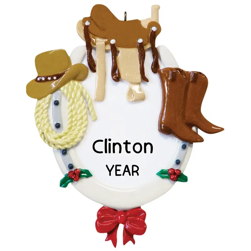 Western Cowboy Riding Ornament – Personalized Country Style 1