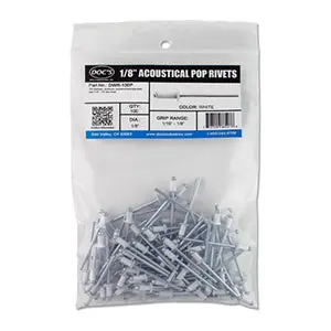 White Aluminum Rivets (1/8") – 100 Pcs, Resealable Bag 1