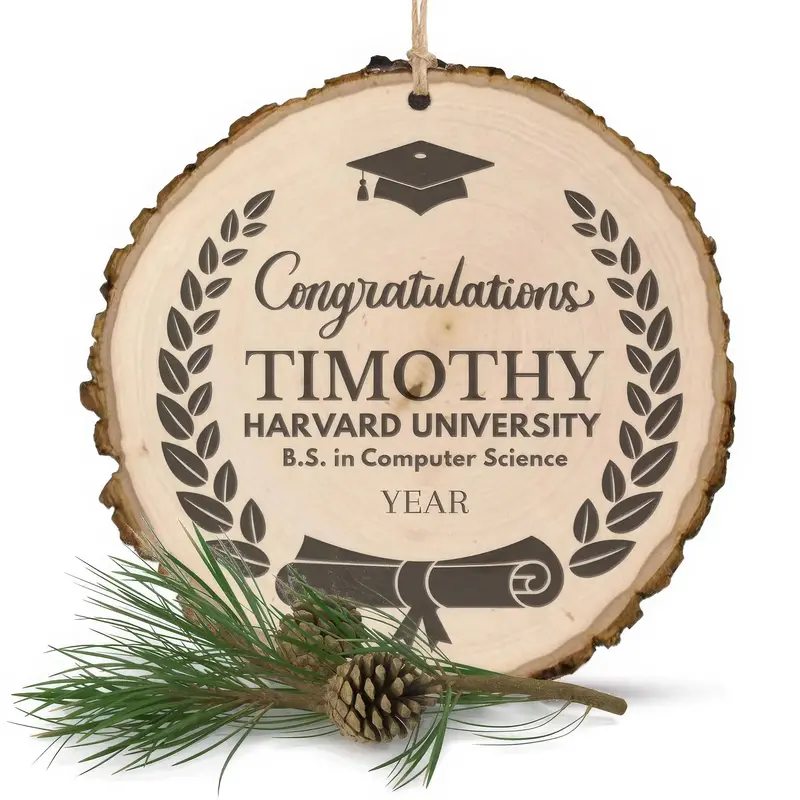Wooden Graduation Diploma Ornament – Commemorative Keepsake 1