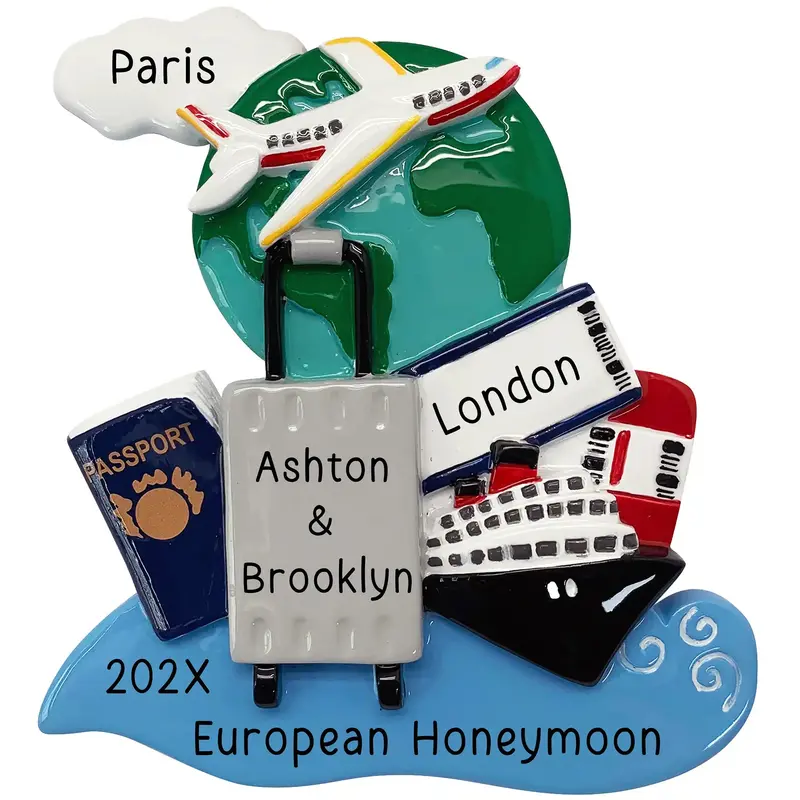 World Traveler Passport-Style Personalized Ornament 1