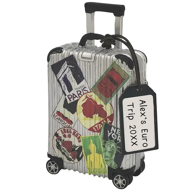 World Traveler Suitcase Holiday Ornament 1