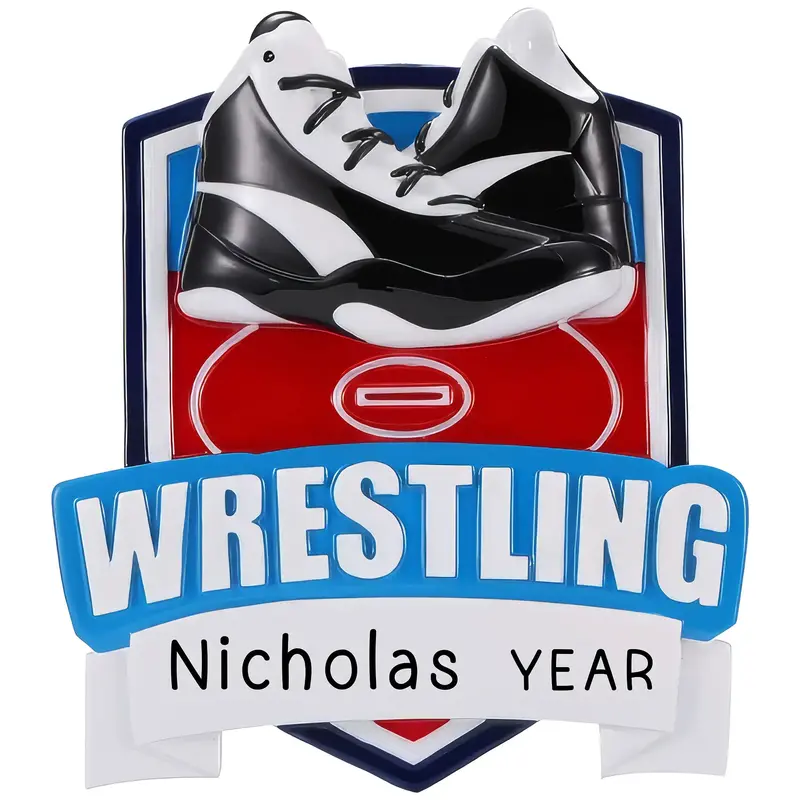Wrestling-Themed Personalized Collage Ornament 1