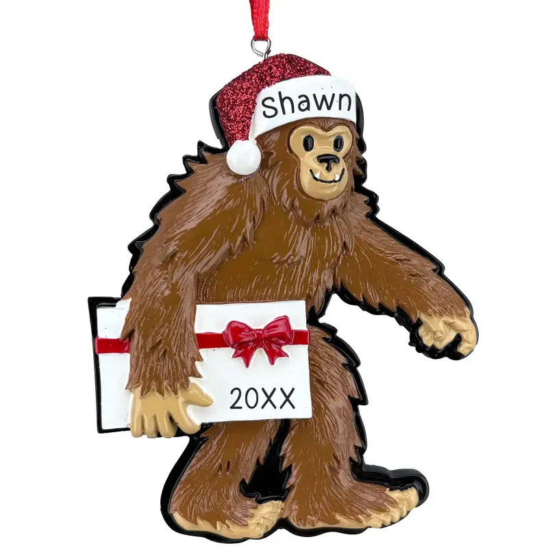 Yeti Or Bigfoot Ornament – Whimsical Personalized Holiday Design 1