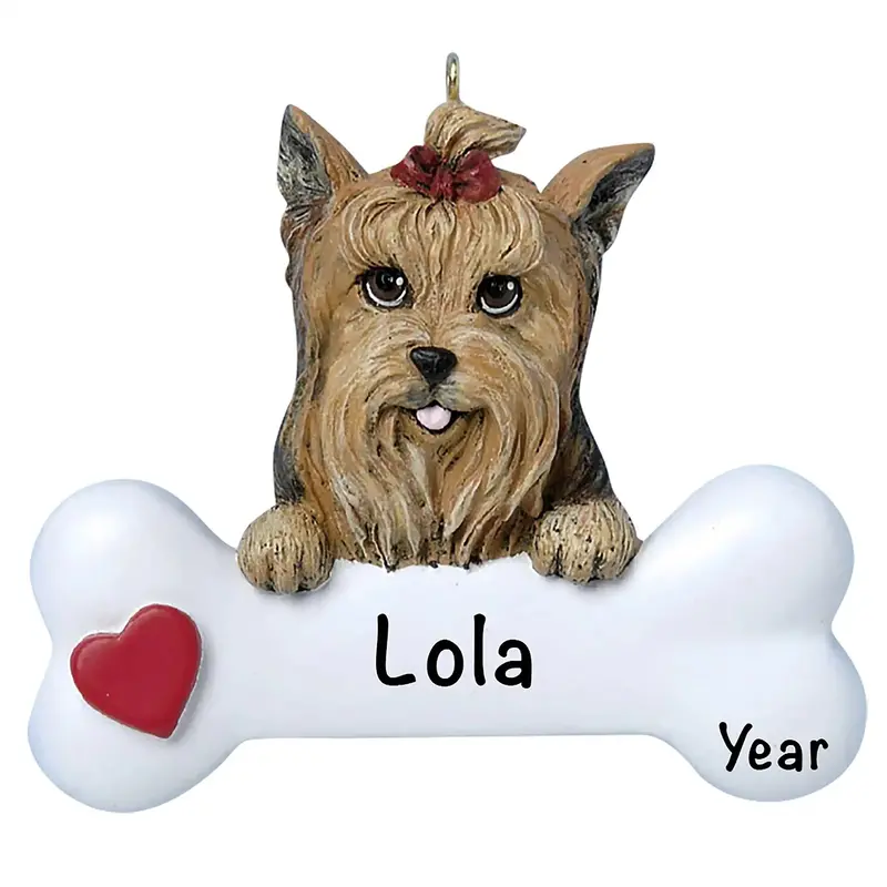 Yorkshire Terrier Bone Ornament 1