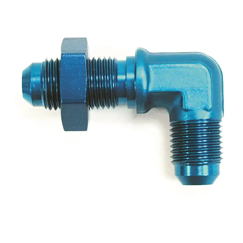 –12An 90-Degree Bulkhead Fitting With Black Anodized Flare 1