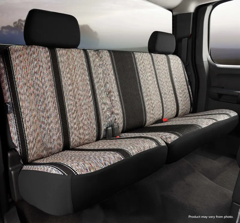 Fia Tr42-68 Saddleblanket Rear Seat Cover – Custom-Fit For Jeep Wrangler, Black And Gray Pattern 1