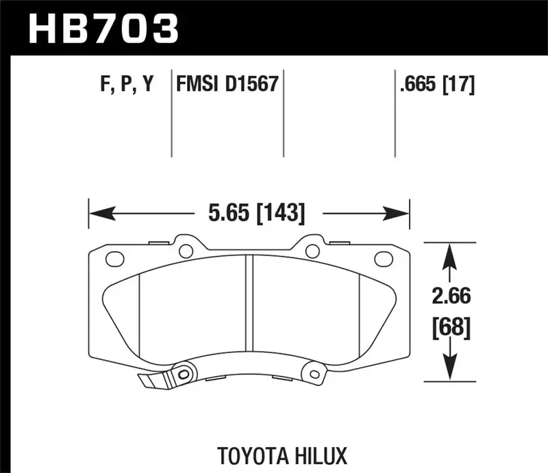 Hawk Performance Hps Brake Pads – High-Performance Street Compound, 0.665" Thickness 1