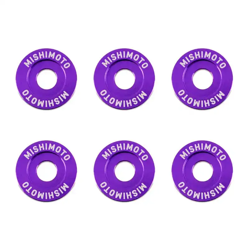 Mishimoto Purple Fender Washer Kit – 6-Piece Large Diameter Set 1