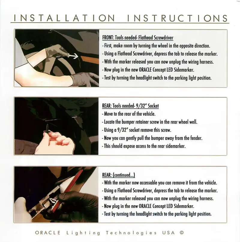 Oracle Lighting Concept Sidemarker Kit – Tinted Carbon Flash Metallic Finish (Gar501) 1