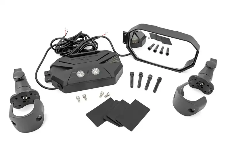 Rough Country Aluminum Utv Side Mirrors With Integrated Turn Signals 1