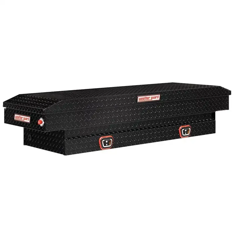 Weather Guard 154-5-03 Aluminum Saddle Rack – Gloss Black Finish, Heavy-Duty Construction 1